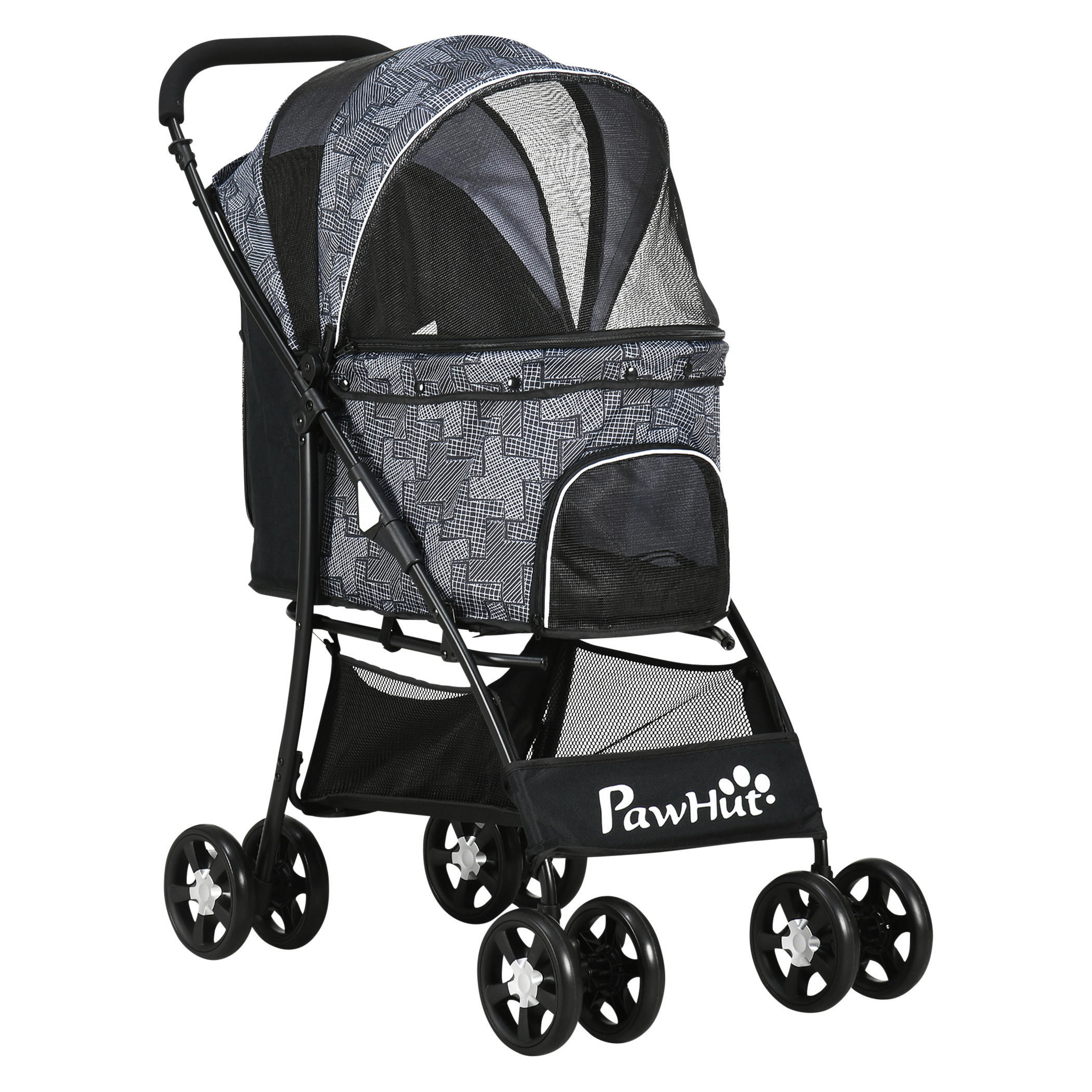 PawHut Hunde-Zubehör schwarz Polyester B/H/L: ca. 48x81x99 cm Hundetrolley - schwarz (99,00/48,00/81,00cm) - PawHut