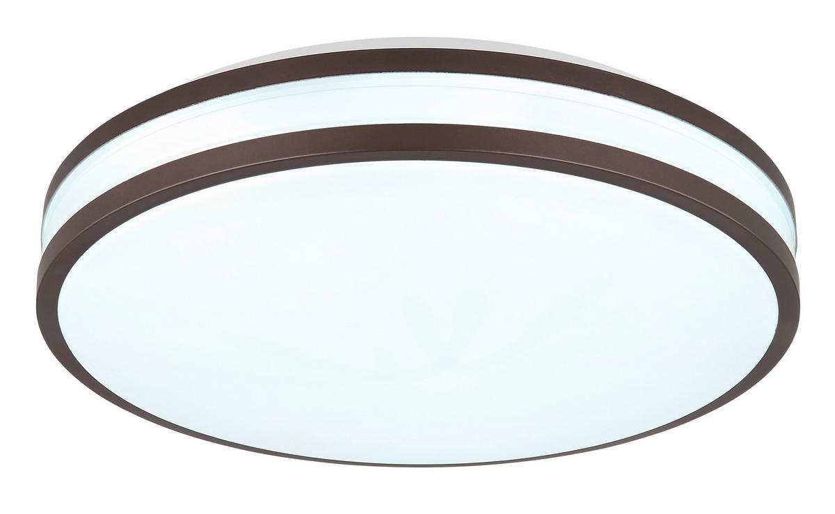 GLOBO LED-Deckenleuchte kaffee weiß Opal Metall Kunststoff H/D: ca. 7x34 cm BETHA - weiß/Opal (34,00/7,00cm) - GLOBO