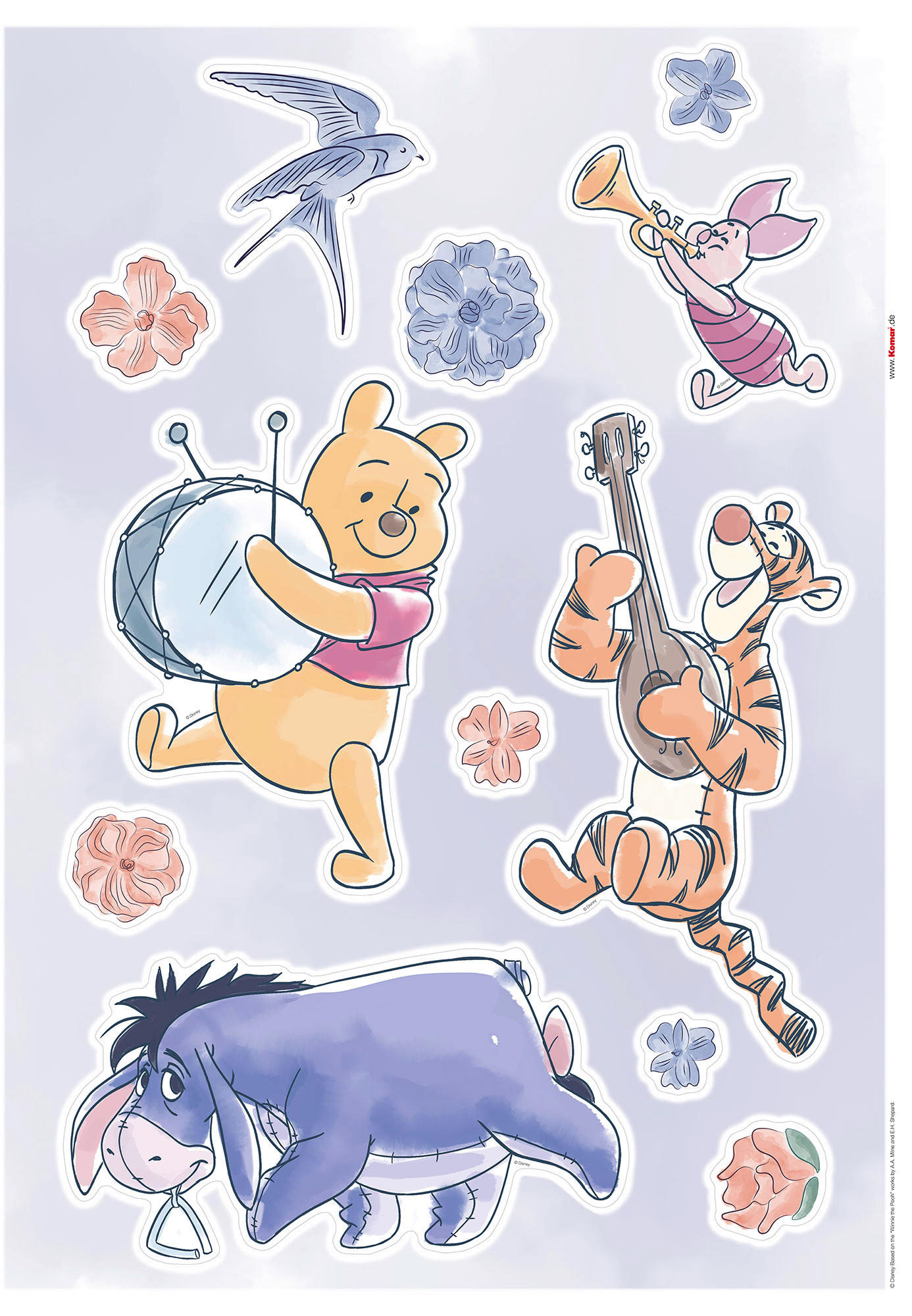 Komar Wandtattoo Winnie the Pooh Flowers & Music Winnie Pooh Winnie the Pooh Flowers & Music B/L: ca. 50x70 cm