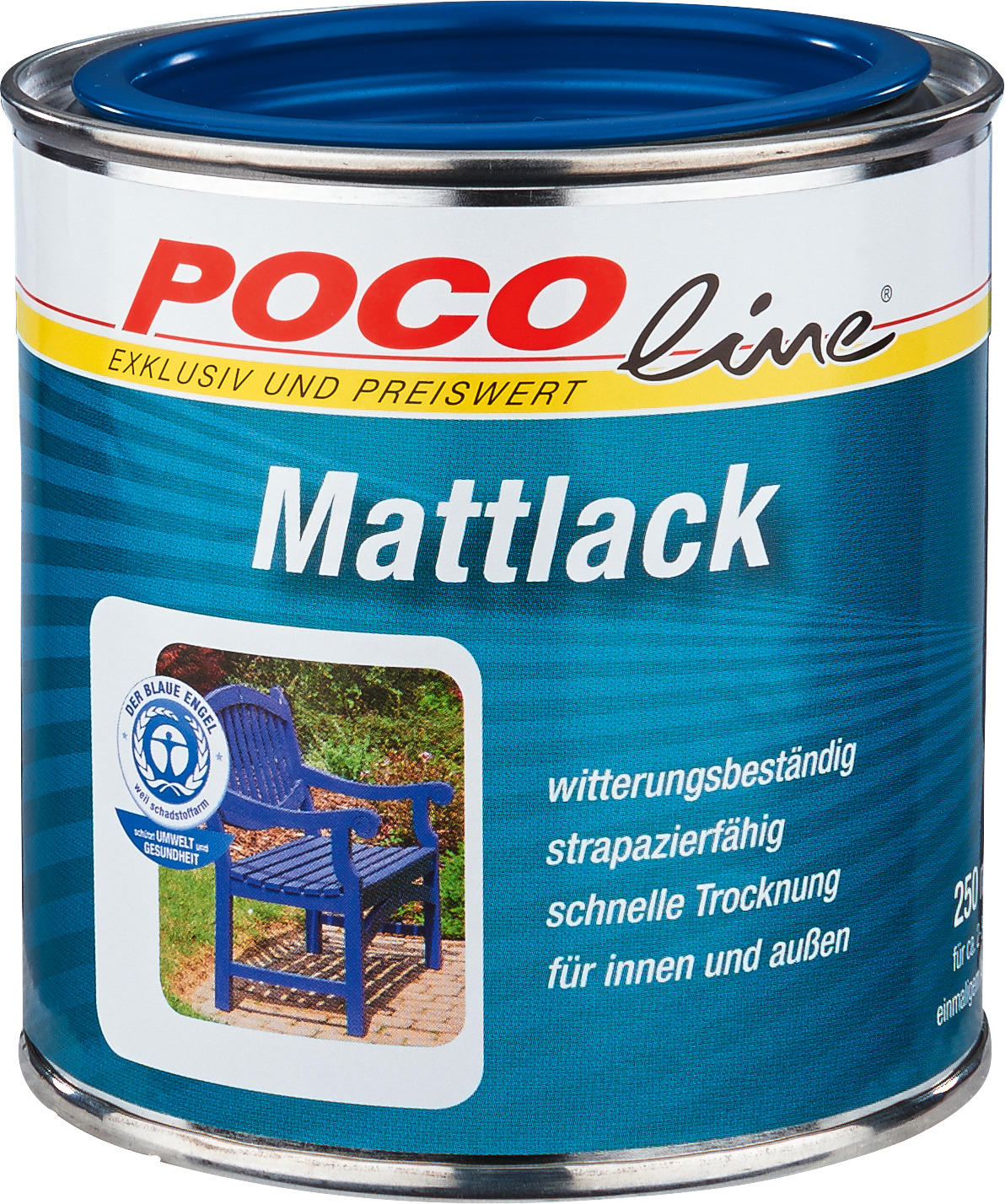 POCOline Acyl Buntlack enzianblau matt ca. 0,25 l Mattlack_Acryl_2in1 250ml - enzianblau (250ml)