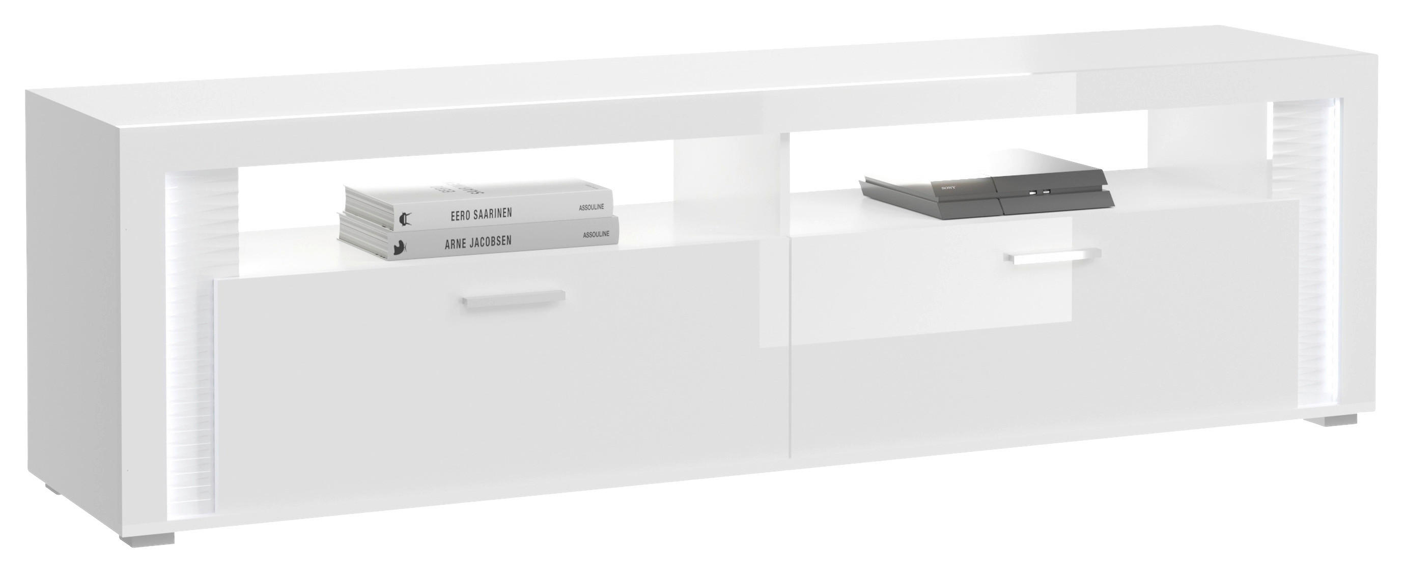 TV-Lowboard Skylight weiß weiß Hochglanz B/H/T: ca. 201x58x46 cm Skylight - weiß (201,00/58,00/46,00cm)