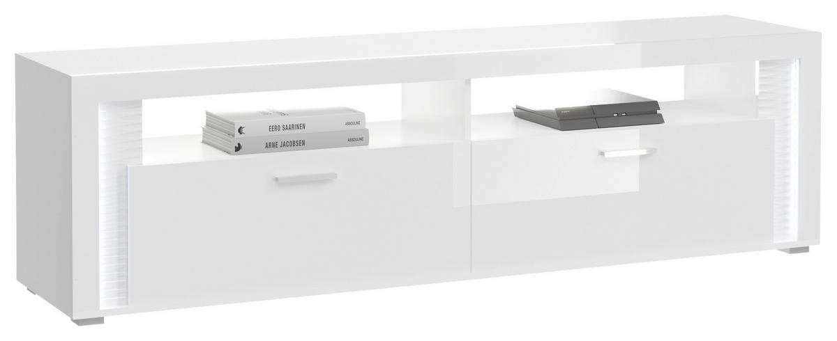 TV-Lowboard Skylight weiß weiß Hochglanz B/H/T: ca. 201x58x46 cm Skylight - weiß (201,00/58,00/46,00cm)