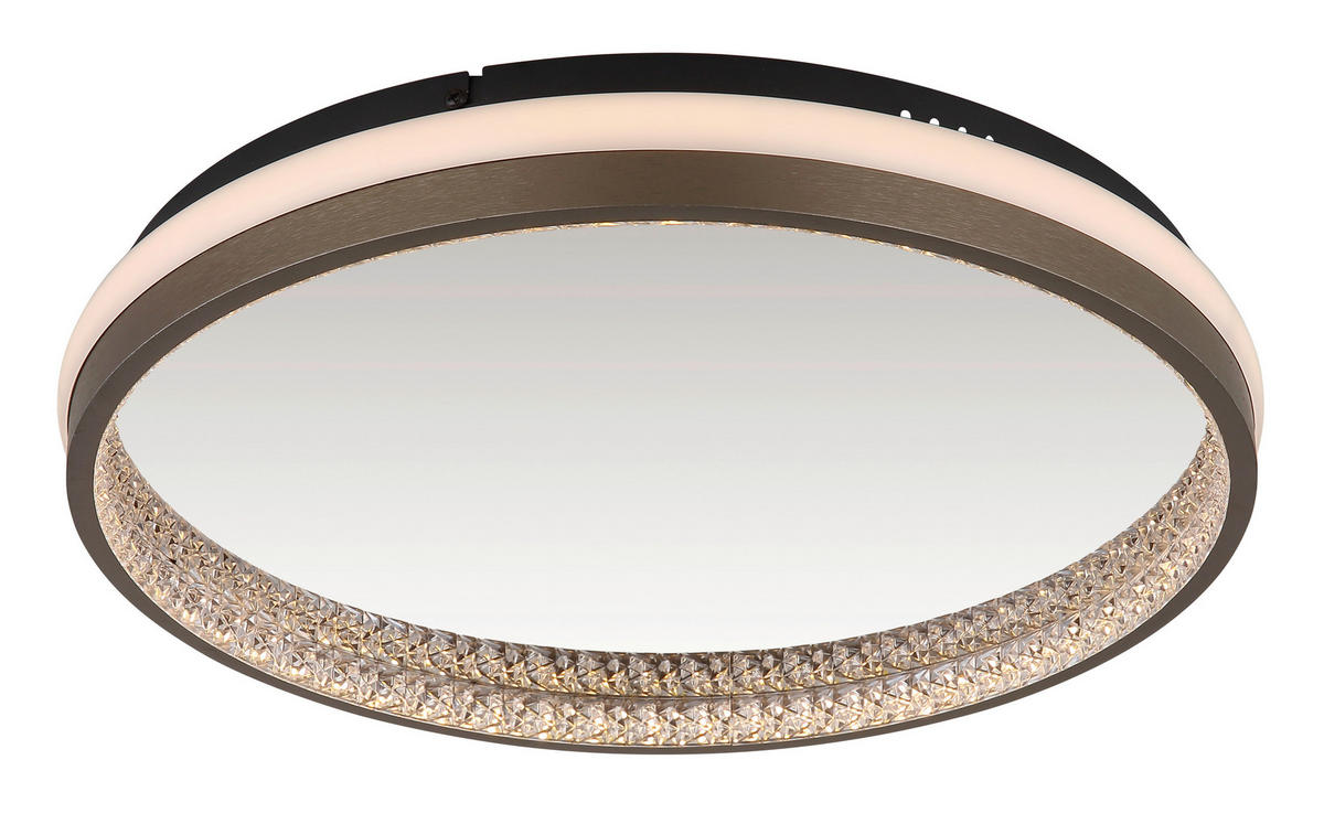 GLOBO LED-Deckenleuchte Opal dunkelgrau mattschwarz Kunststoff Metall H/D: ca. 6x39,7 cm 1 Brennstellen DELLA - Opal/dunkelgrau (39,70/6,00cm) - GLOBO