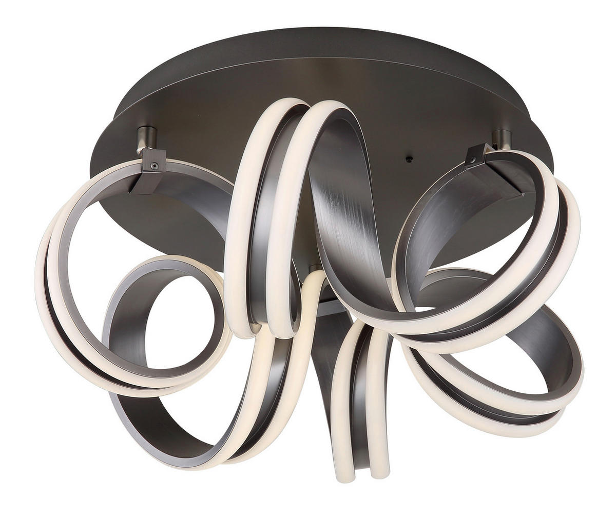 GLOBO Deckenleuchte dunkelgrau Opal Metall Aluminium H/D: ca. 25x46 cm 1 Brennstellen Kuni - Opal/dunkelgrau (46,00/25,00cm) - GLOBO
