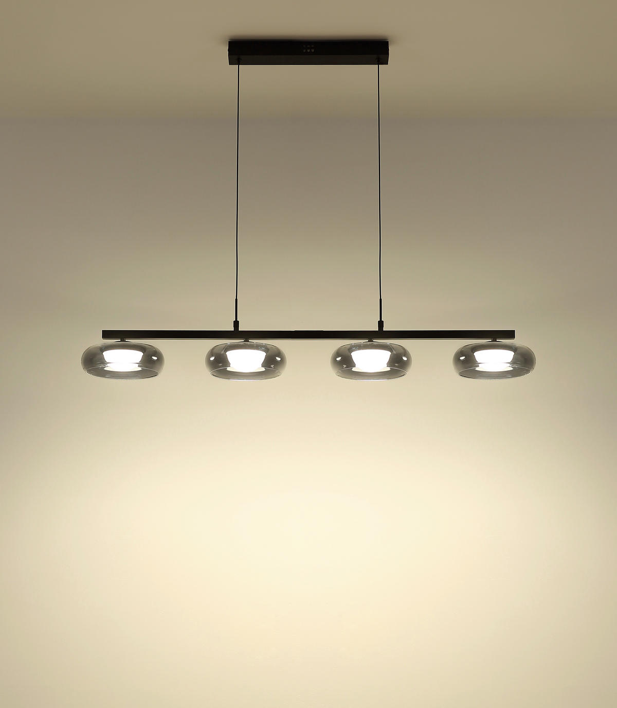 GLOBO Hängeleuchte Rauch schwarz Glas Metall B/H/L: ca. 26x17x124 cm Hängeleuchte-Carlene - schwarz/Rauch (124,00/26,00/17,00cm) - GLOBO