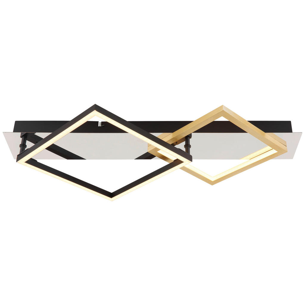 Thumbnail - GLOBO LED-Deckenleuchte 67847-24 gold mattschwarz Chrom Aluminium Metall Kunststoff B/H/T: ca. 35,5x7x59 cm