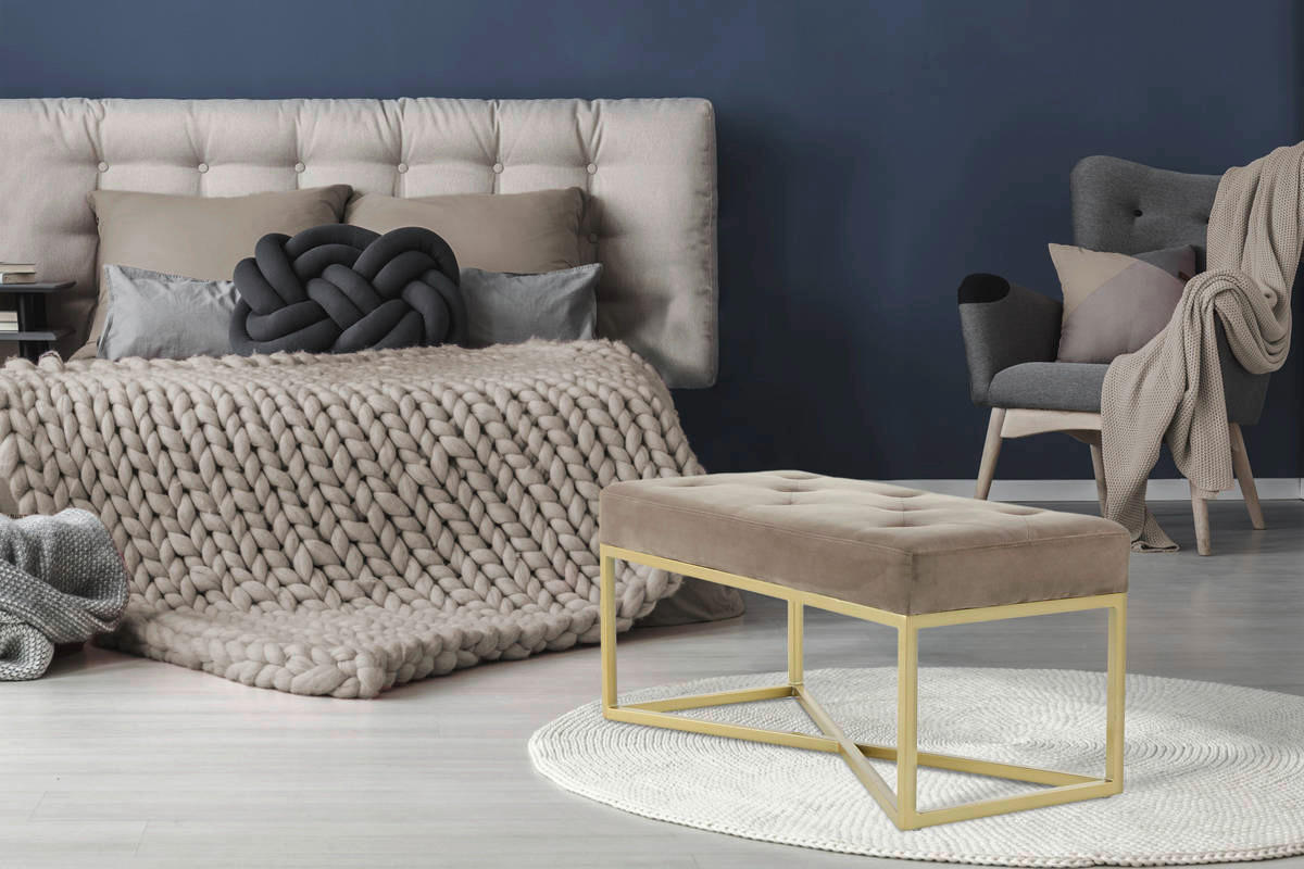 Sitzbank Cameron 100 taupe B/H/T: ca. 90x40x40 cm Cameron 100 - gold/taupe (90,00/40,00/40,00cm) - 360 Living