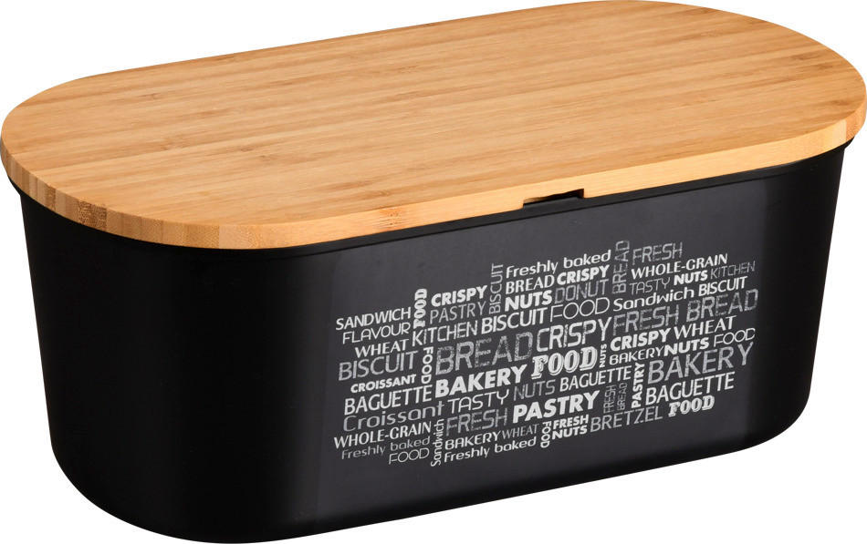 Kesper Brotbox schwarz Kunststoff B/H/L: ca. 20x14,5x34 cm Brotbox - natur/schwarz (34,00/20,00/14,50cm) - Kesper