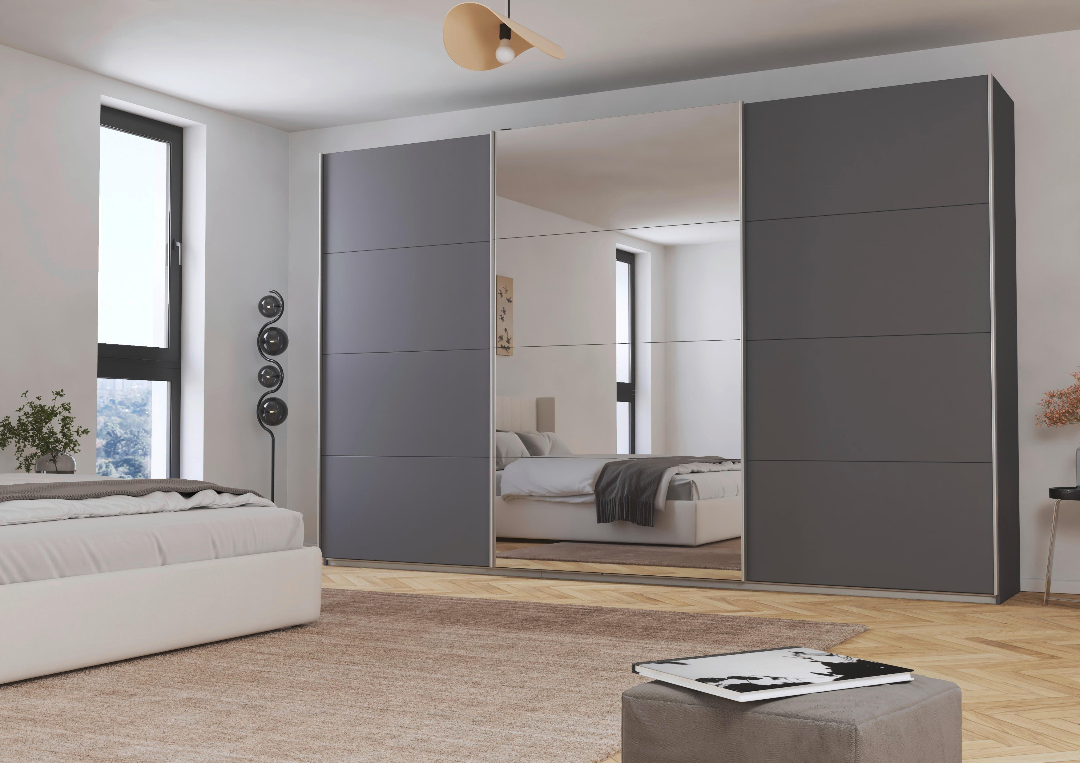 Kleiderschrank Kulmbach grau B/H/T: ca. 360x229x62 cm Kulmbach - Alu/grau (360,00/229,00/62,00cm)