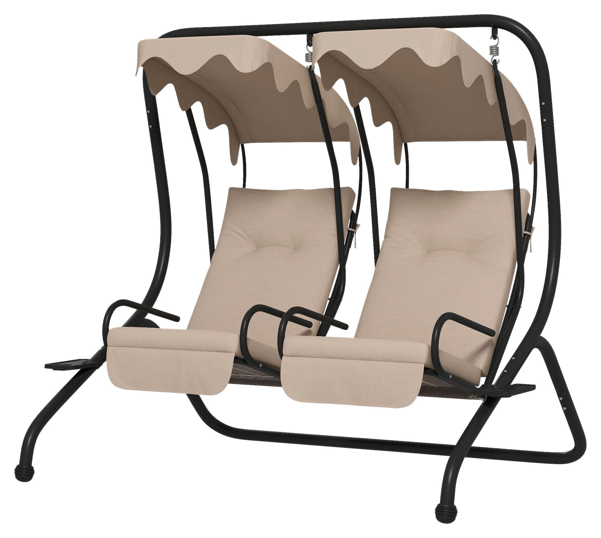 Outsunny Hollywoodschaukel beige Polyester B/H/L: ca. 136x170x170 cm Hollywoodschaukel - beige (170,00/136,00/170,00cm) - Outsunny