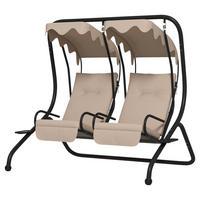 Outsunny Hollywoodschaukel beige Polyester B/H/L: ca. 136x170x170 cm Hollywoodschaukel - beige (170,00/136,00/170,00cm) - Outsunny