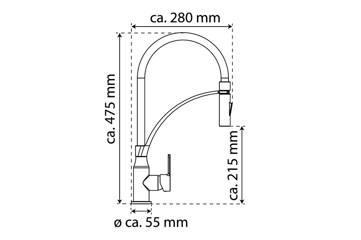 Spültisch-Armatur Carneo schwarz Spültischarmatur_Carneo chrom/schw. - schwarz/Chrom (5,50/47,50/28,00cm) - Eisl