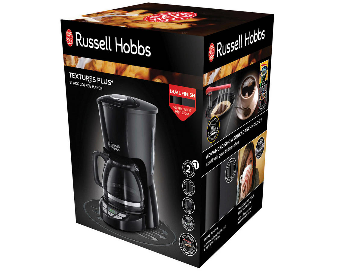 Russell Hobbs Kaffeeautomat 22620-56 schwarz Kunststoff B/H/L: ca. 20,5x31x29 cm Kaffeeautomat_Textures_22620-56 - schwarz (29,00/20,50/31,00cm) - Russell Hobbs