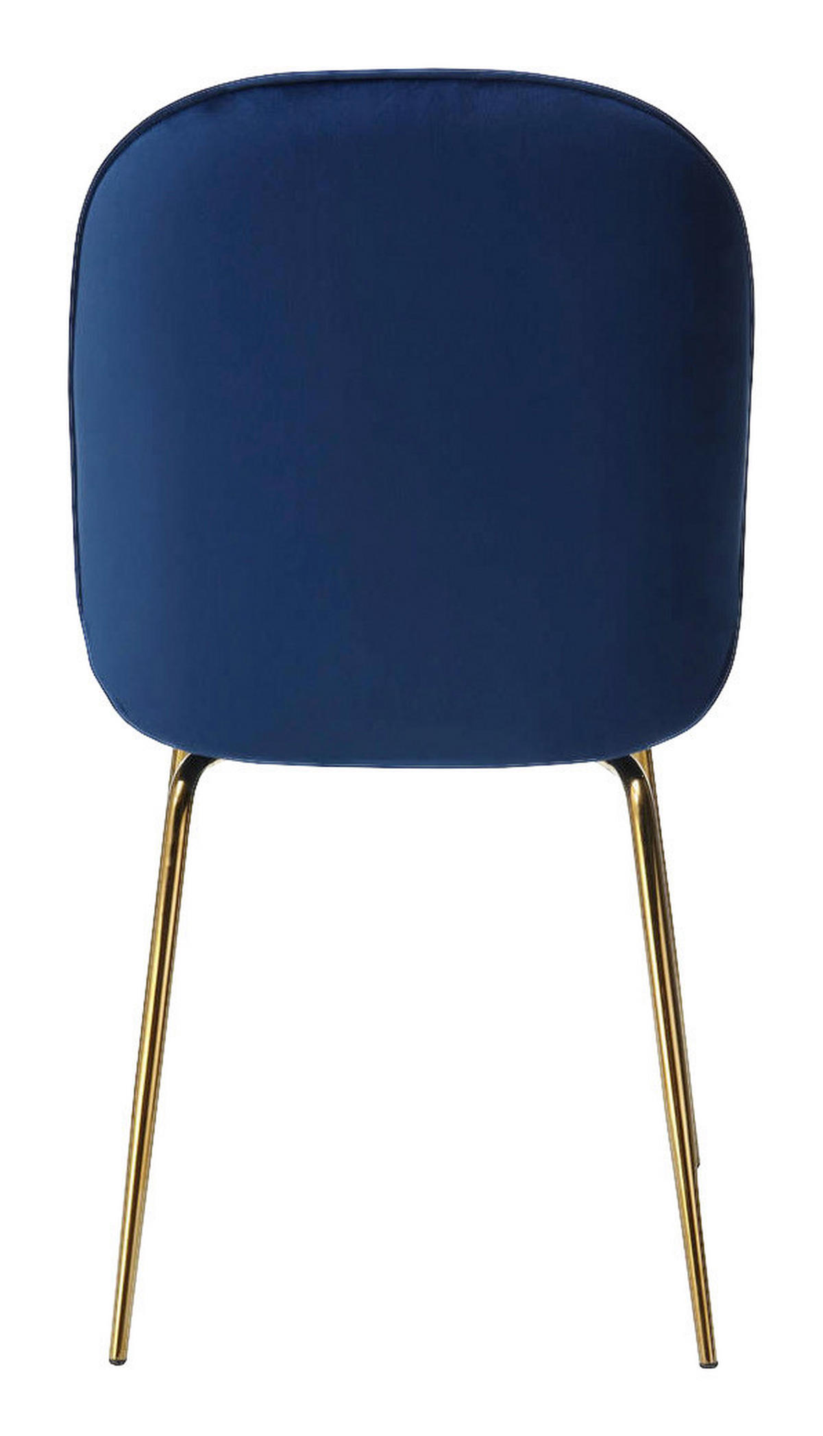 Stuhl Charlize 100 2er blau Microfaser B/H/T: ca. 48x87x59 cm Charlize 100 2er - blau/messing (48,00/87,00/59,00cm) - 360 Living