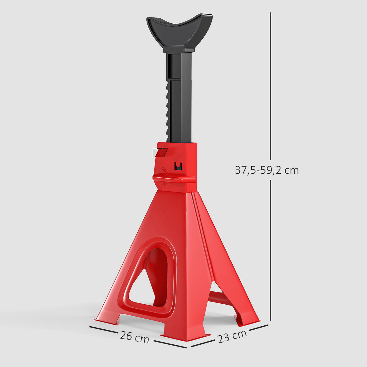 HOMCOM Unterstellbock B/H/L: ca. 23x37,5x26 cm Unterstellbock - rot (26,00/23,00/37,50cm) - HOMCOM