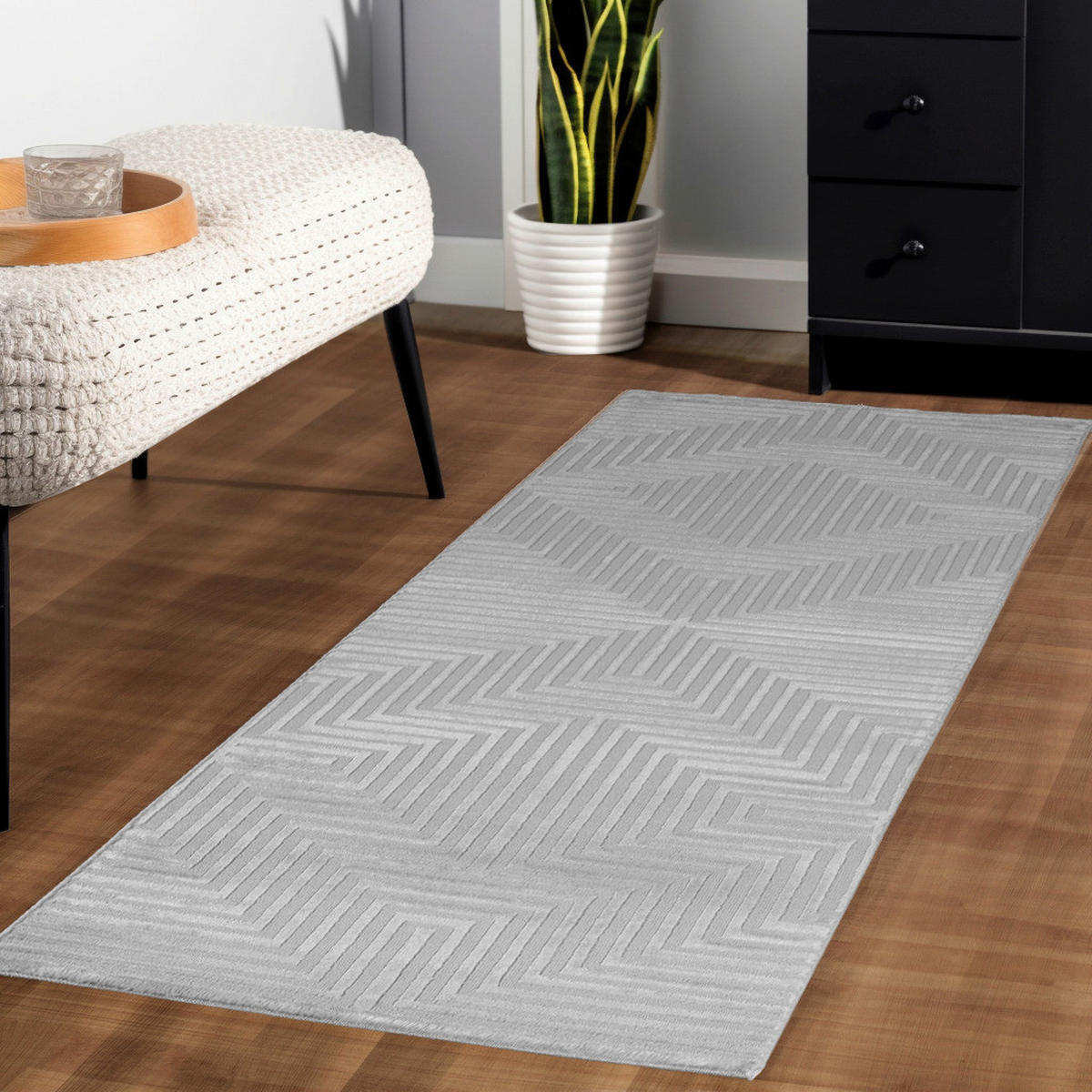 Ayyildiz Teppich SAHARA silber B/L: ca. 80x250 cm SAHARA - silber (80,00/250,00cm) - Ayyildiz