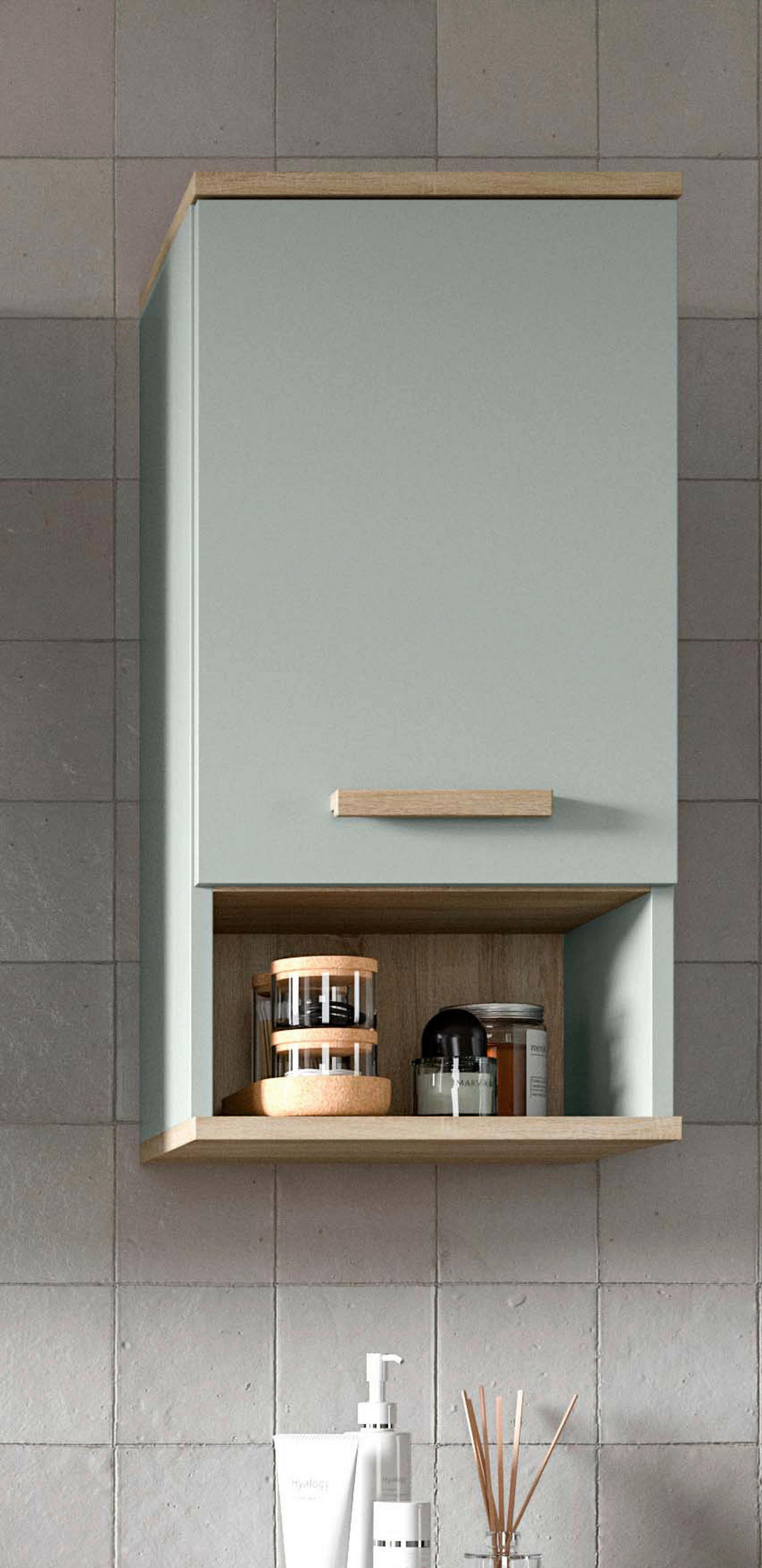 Hängeschrank STAR hellgrün Eiche hell Nachbildung B/H/T: ca. 34x68x28 cm STAR - hellgrün (34,00/68,00/28,00cm) - xonox.home