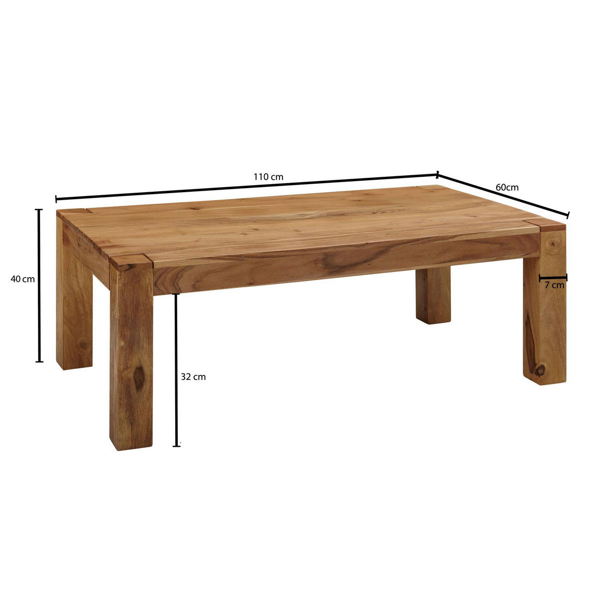 Couchtisch braun B/H/T: ca. 110x40x60 cm Couchtisch - braun (110,00/40,00/60,00cm) - Wohnling