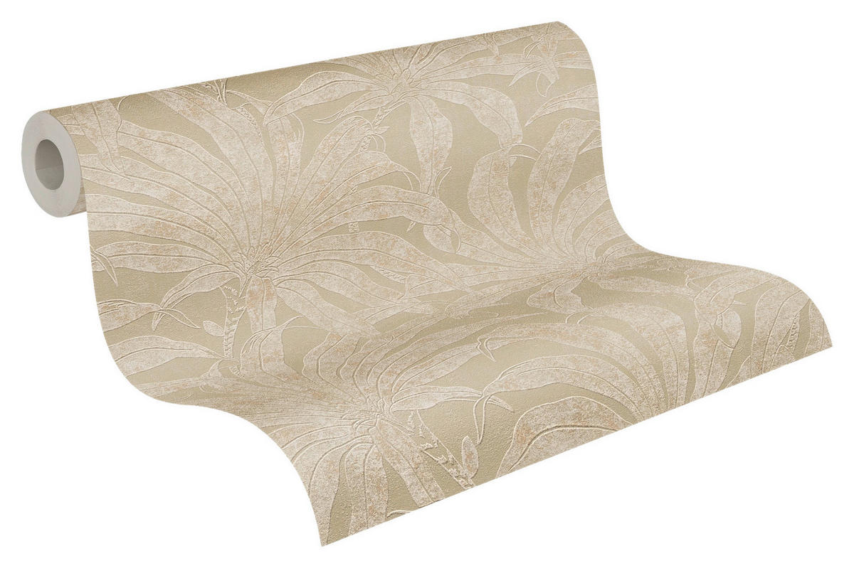 A.S.Creation Vliestapete weiß grau gold B/H/D: ca. 53x1005x9,4 cm Vliestapete - gold/weiß (9,40/1005,00cm) - A.S.Creation