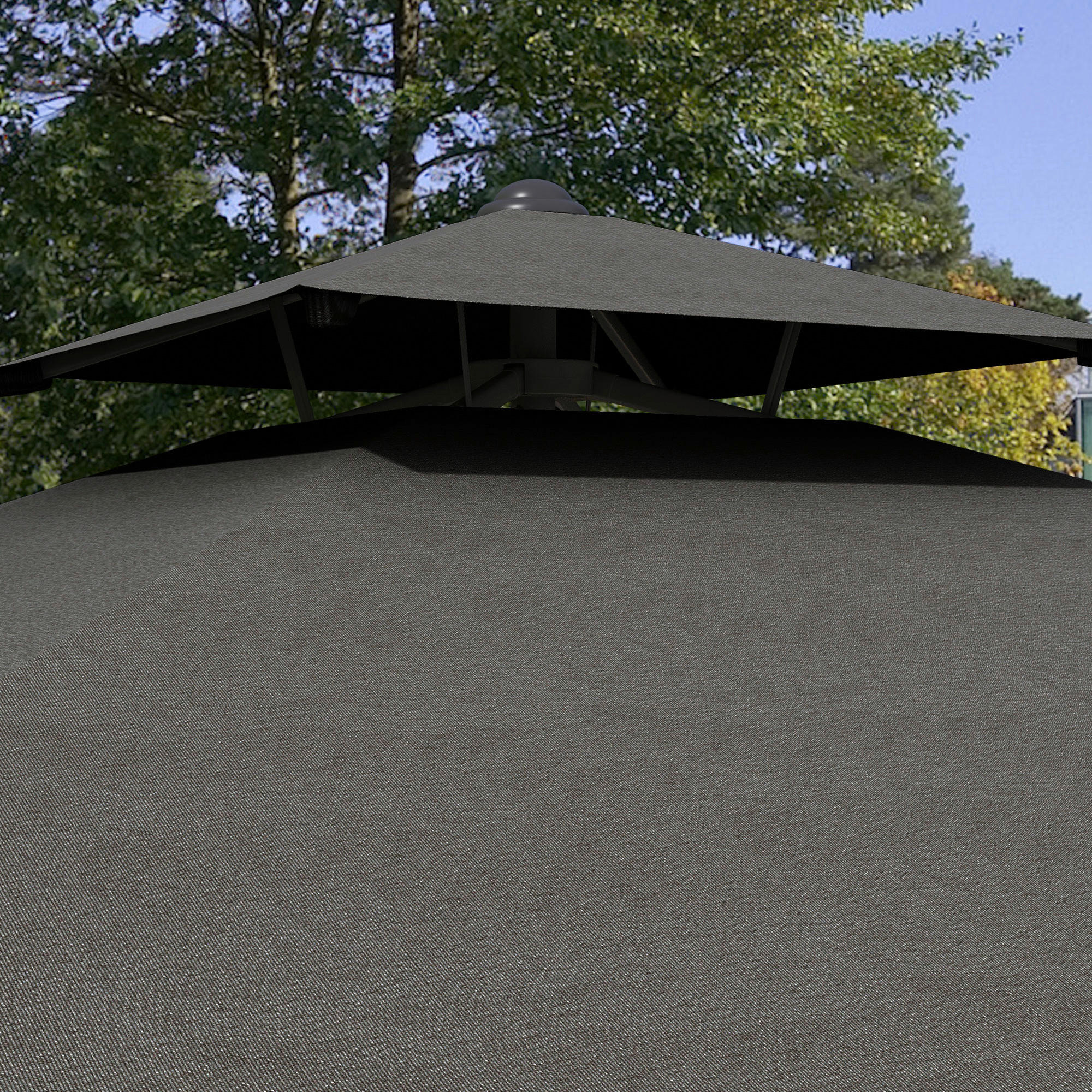 Outsunny Sonnenschirm dunkelgrau Metall B/H/L: ca. 243x251x243 cm Sonnenschirm - dunkelgrau (243,00/243,00/251,00cm) - Outsunny