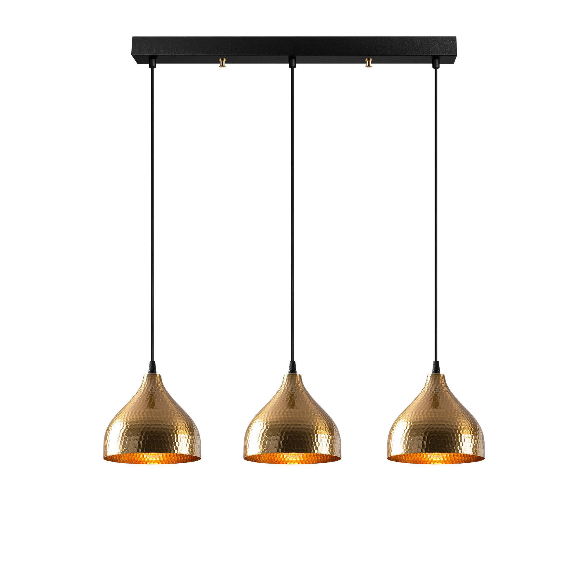 Opviq Pendelleuchte Tattoo bronze Metall B/H/T/L/D: ca. 18x114x18x68x18 cm E27 3 Brennstellen Tattoo - bronze (68,00/18,00/114,00cm) - Opviq
