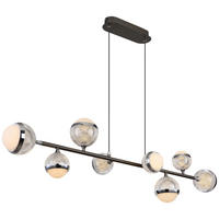 GLOBO LED-Pendelleuchte transparent Chrom titanfarbig Acryl Aluminium Metall B/H/T: ca. 24x120x109 cm UNTSY - titanfarbig/Chrom (24,00/120,00/109,00cm) - GLOBO