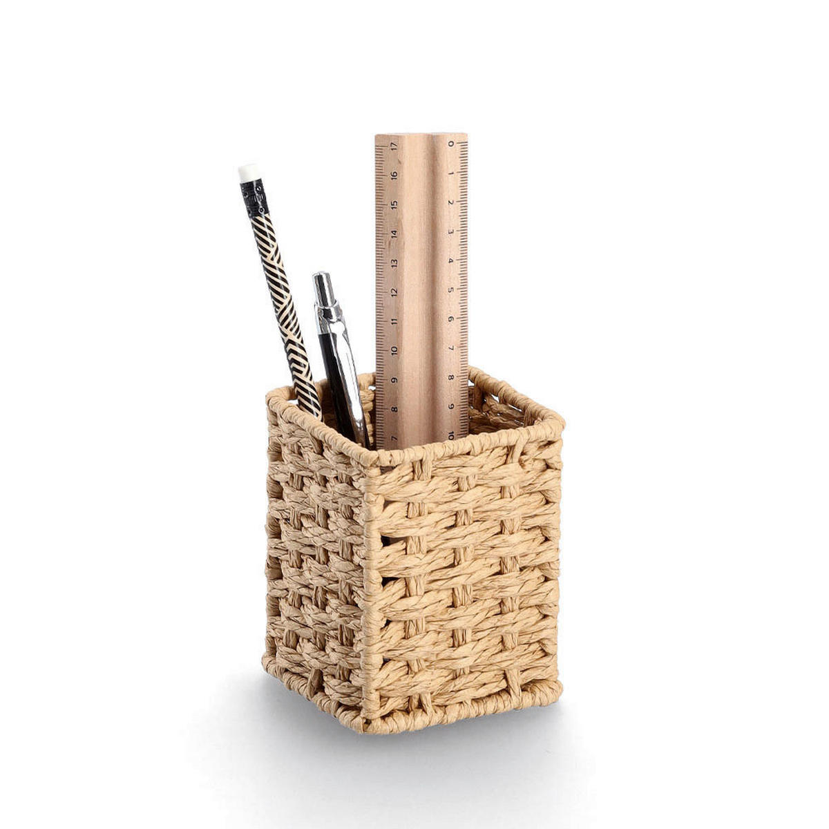 Zeller Stiftehalter natur Papiergeflecht B/H/L: ca. 8x107x8 cm Stiftehalter - natur (8,00/8,00/107,00cm) - Zeller