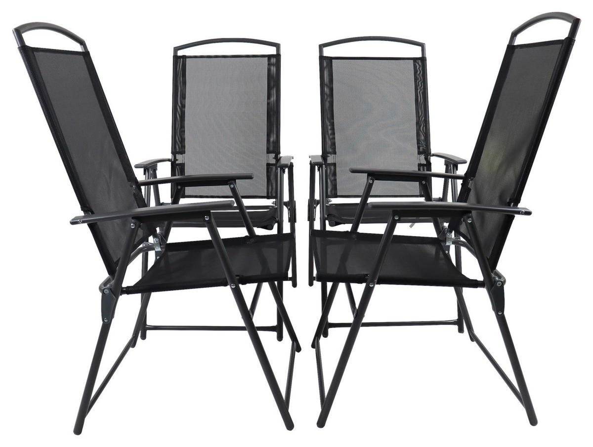 VCM Klappsessel 4er Set anthrazit Metall B/H/T: ca. 61x105x56 cm 4er Set - anthrazit (61,00/105,00/56,00cm) - VCM