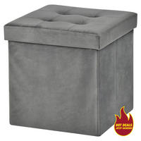 POCOline Sitzhocker grau B/H/L: ca. 38x38x38 cm Sitzhocker_Samt - grau (38,00/38,00/38,00cm) - POCOline