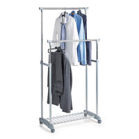 Zeller Rollkleiderständer Silbergrau Metall B/H/L: ca. 43x170x83 cm Rollkleiderständer_2-stufig - Silbergrau (83,00/43,00/170,00cm) - Zeller