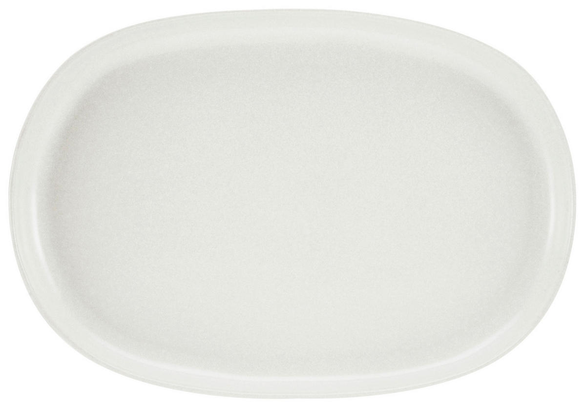 CreaTable Servierplatte Uno Offwhite weiß Steinzeug Uno Offwhite - weiß - CreaTable