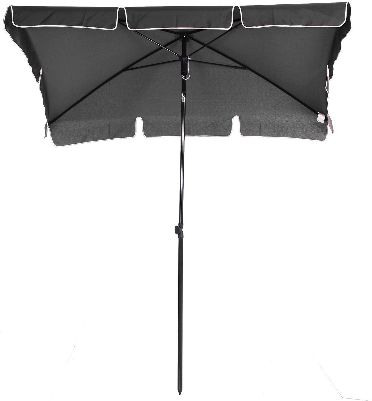 Outsunny Gartenschirm grau Stahl B/H/L: ca. 125x235x200 cm Gartenschirm_knickbar - grau (200,00/125,00/235,00cm) - Outsunny