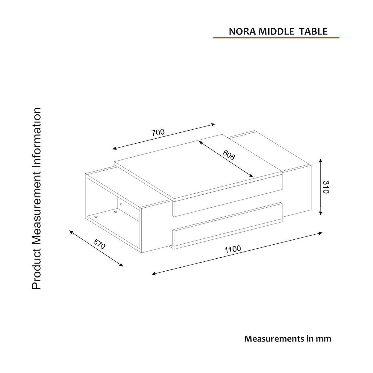 Couchtisch Nora beige granit Optik B/H/T: ca. 110x57x31 cm Nora - beige/granit (110,00/57,00/31,00cm) - moebel17
