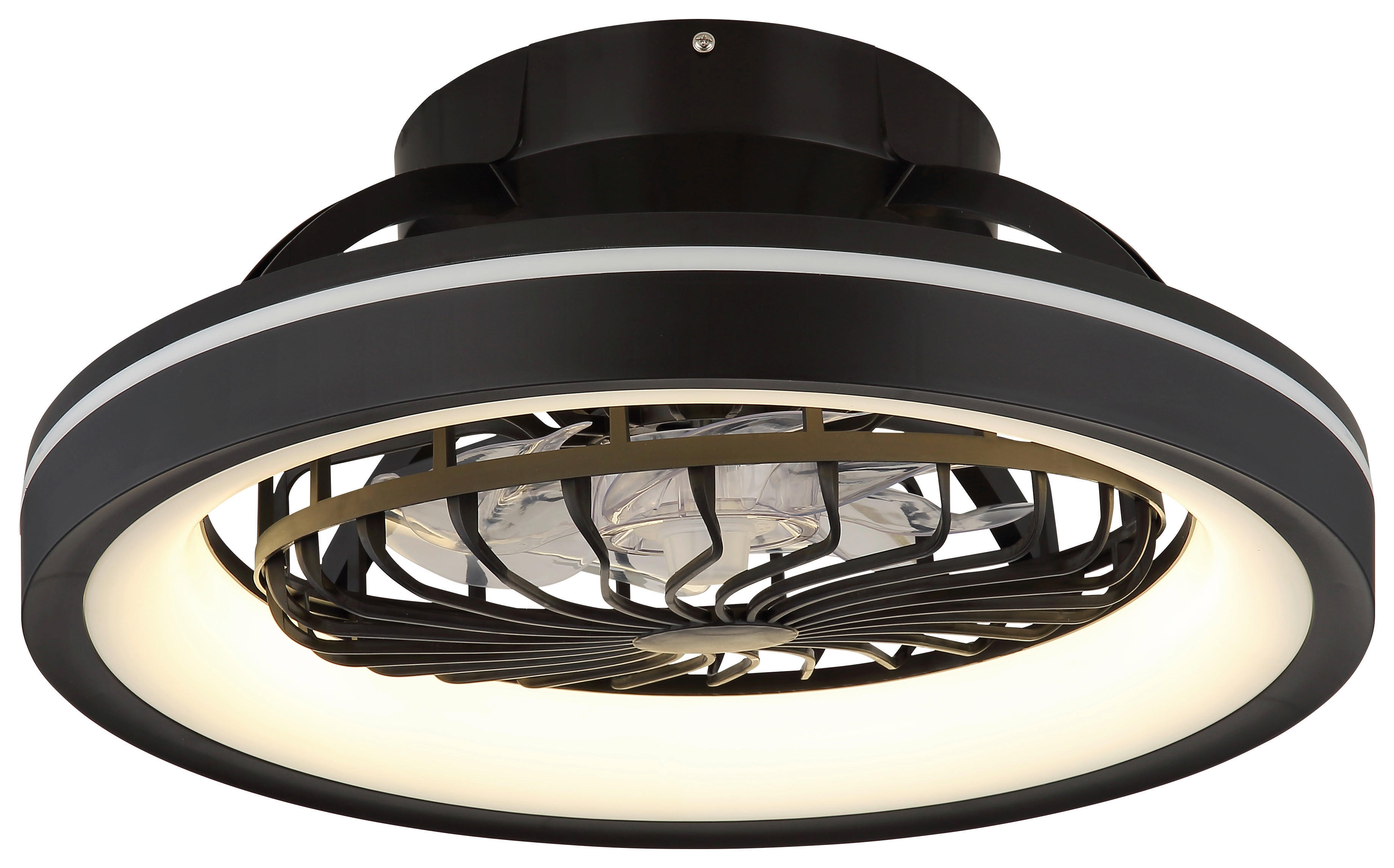 GLOBO LED-Deckenventilator DEANNE 3665 Opal schwarz H/D: ca. 20x48 cm max. 40 W DEANNE - schwarz/Opal (48,00/20,00cm) - GLOBO