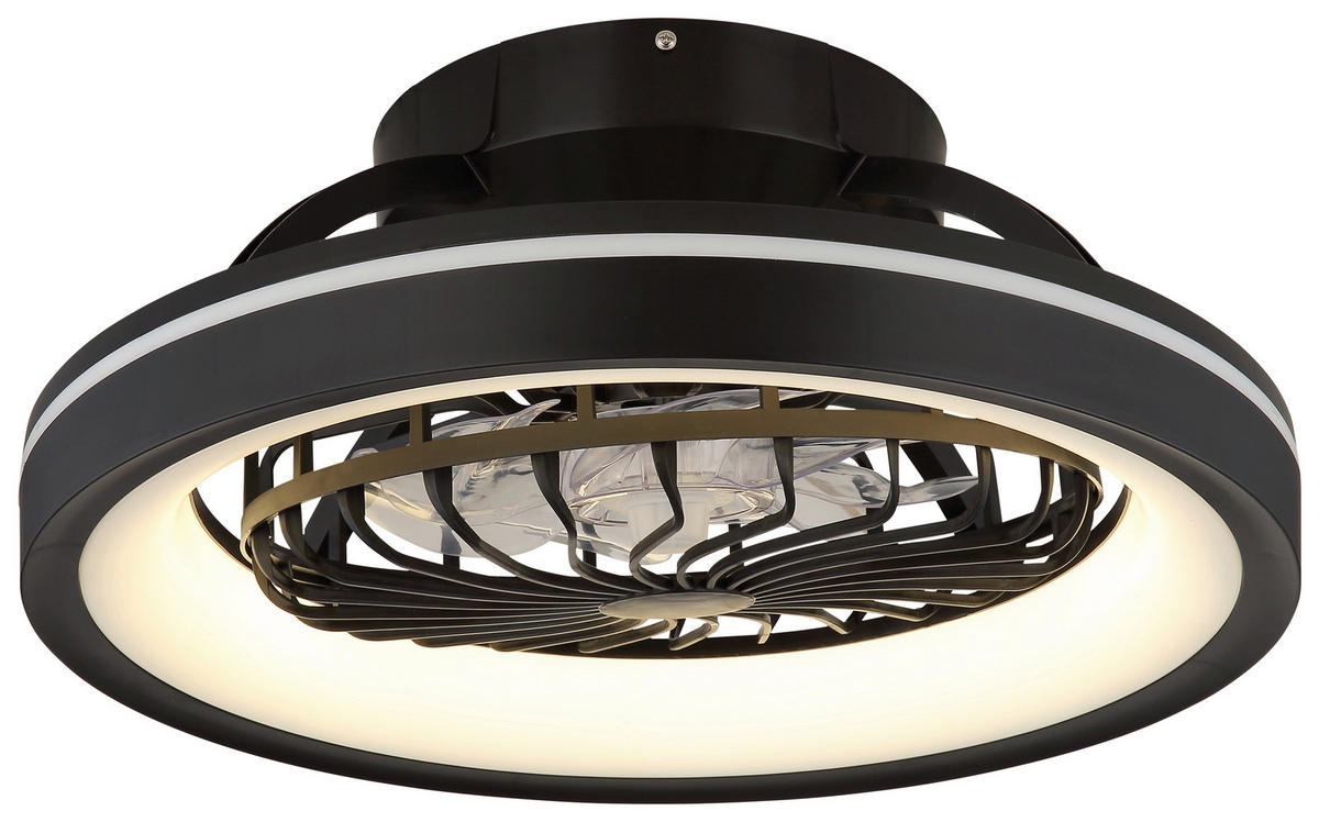 GLOBO LED-Deckenventilator DEANNE 3665 Opal schwarz H/D: ca. 20x48 cm max. 40 W DEANNE - schwarz/Opal (48,00/20,00cm) - GLOBO