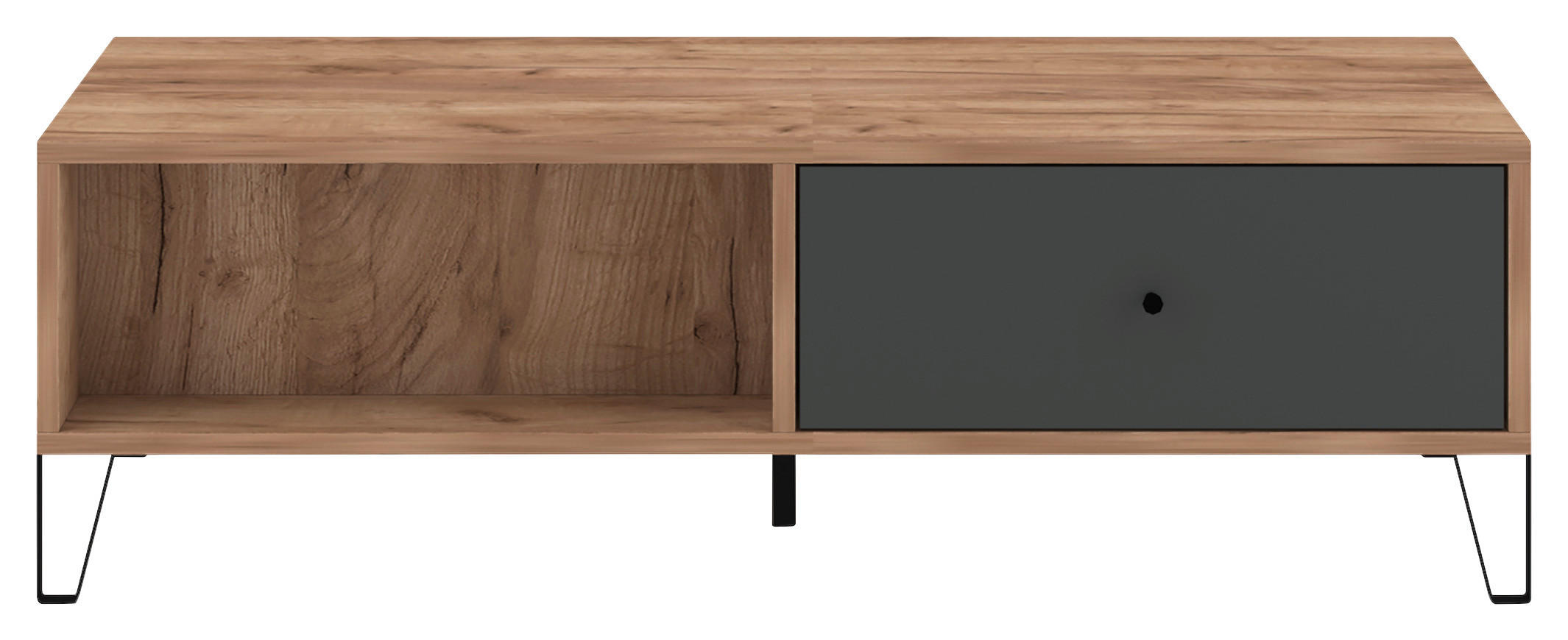 Couchtisch BILBAO Eiche Tabak Nachbildung anthrazit B/H/T: ca. 120x37x60 cm BILBAO - Eiche/anthrazit (120,00/37,00/60,00cm) - WIPMEB