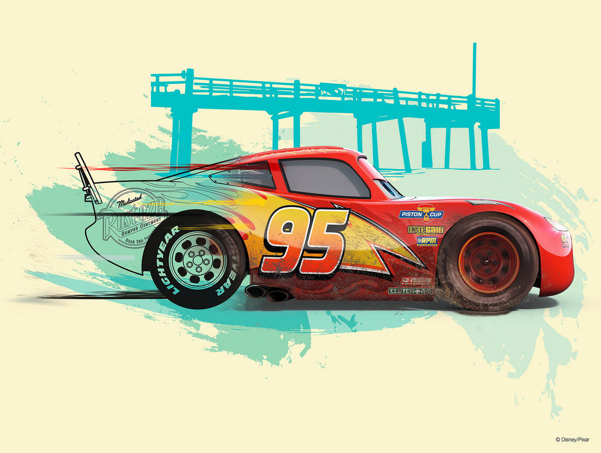 Komar Poster Cars Lightning McQueen Disney B/L: ca. 40x30 cm Cars Lightning McQueen - (40,00/30,00cm) - Komar