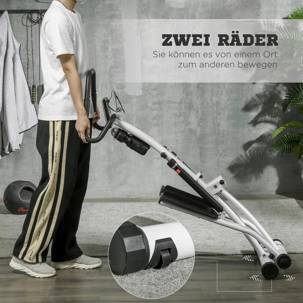 SPORTNOW Fitness-Zubehör weiß Polypropylen B/H/L: ca. 61x80x134 cm Stepper - weiß/schwarz (134,00/61,00/80,00cm) - SPORTNOW