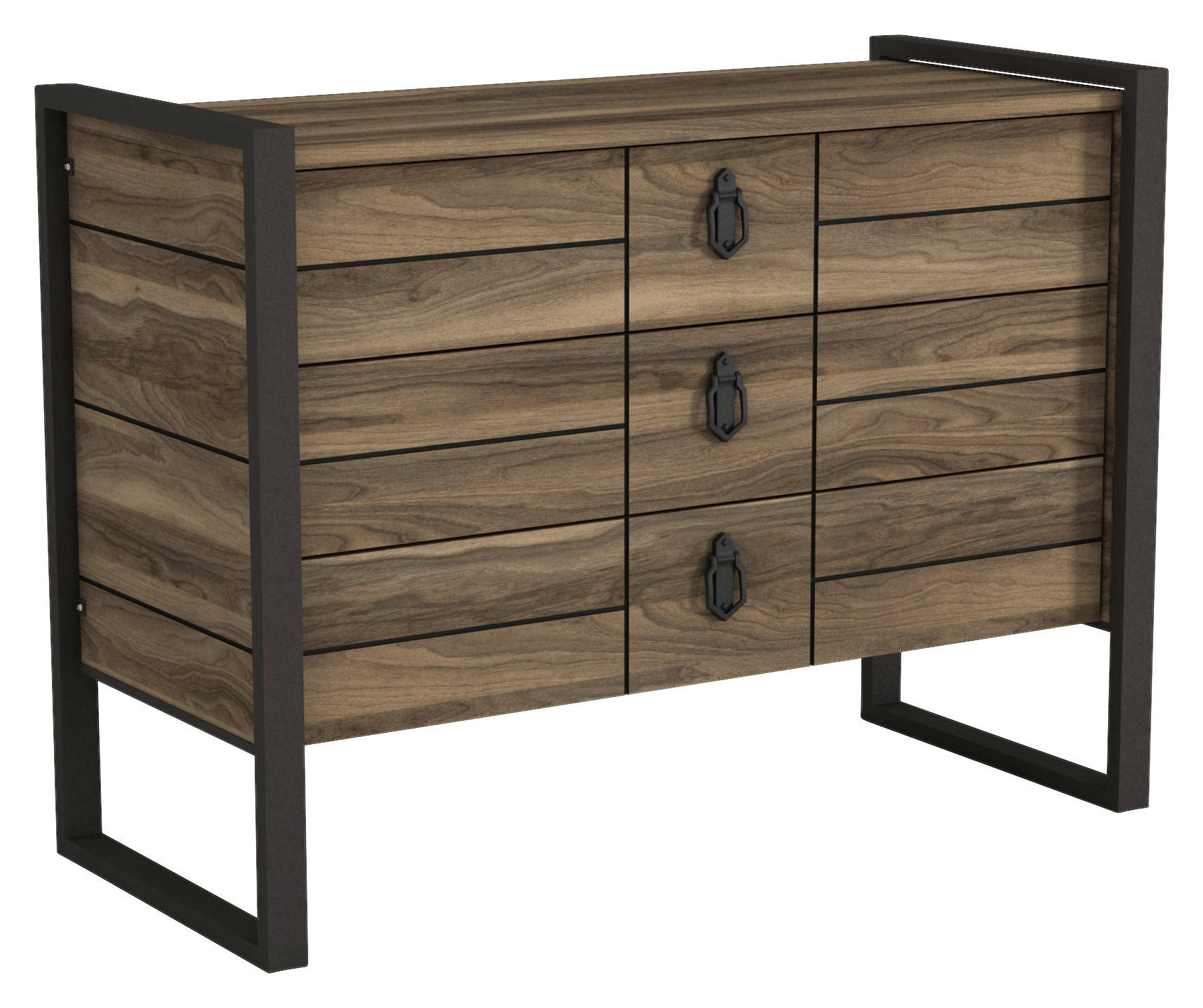 Kommode Lost walnuss Nachbildung B/H/T: ca. 94,4x77,6x44,5 cm Lost - walnuss (94,40/77,60/44,50cm) - moebel17