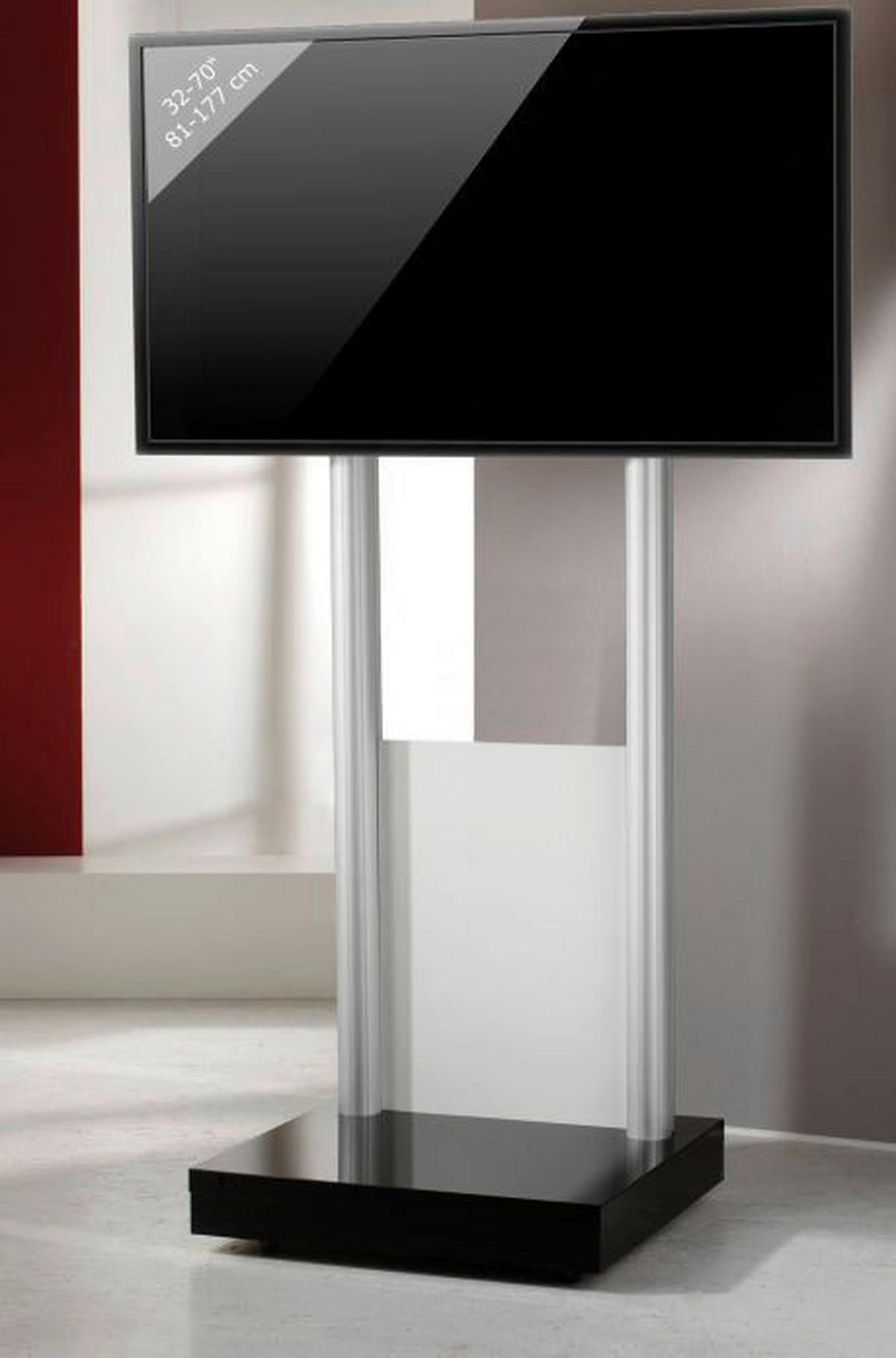 VCM TV-Standfuß TV Standfuß schwarz Monte Visolo 1 TV Standfuß - schwarz (70,00/177,00/65,00cm) - VCM