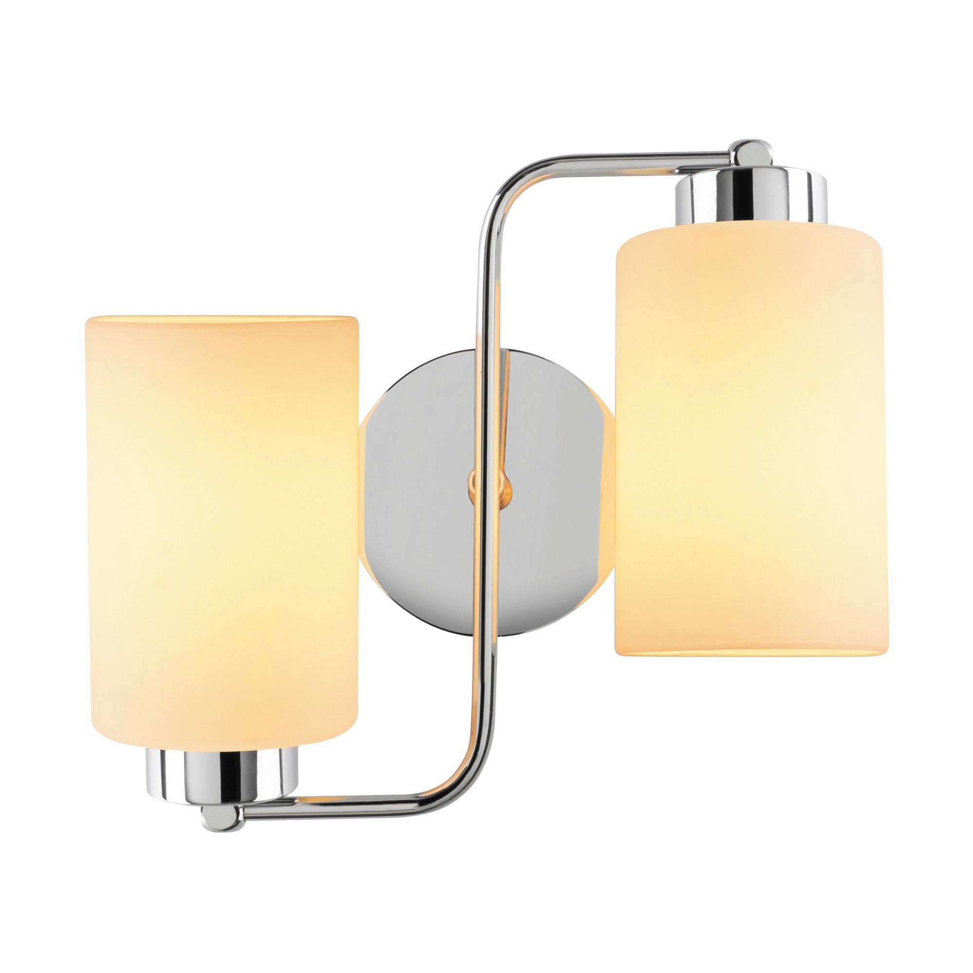 Opviq Wandleuchte silber Metall Glas B/H/L: ca. 32x28x32 cm E27 2 Brennstellen Balcova - silber (32,00/32,00/28,00cm) - Opviq