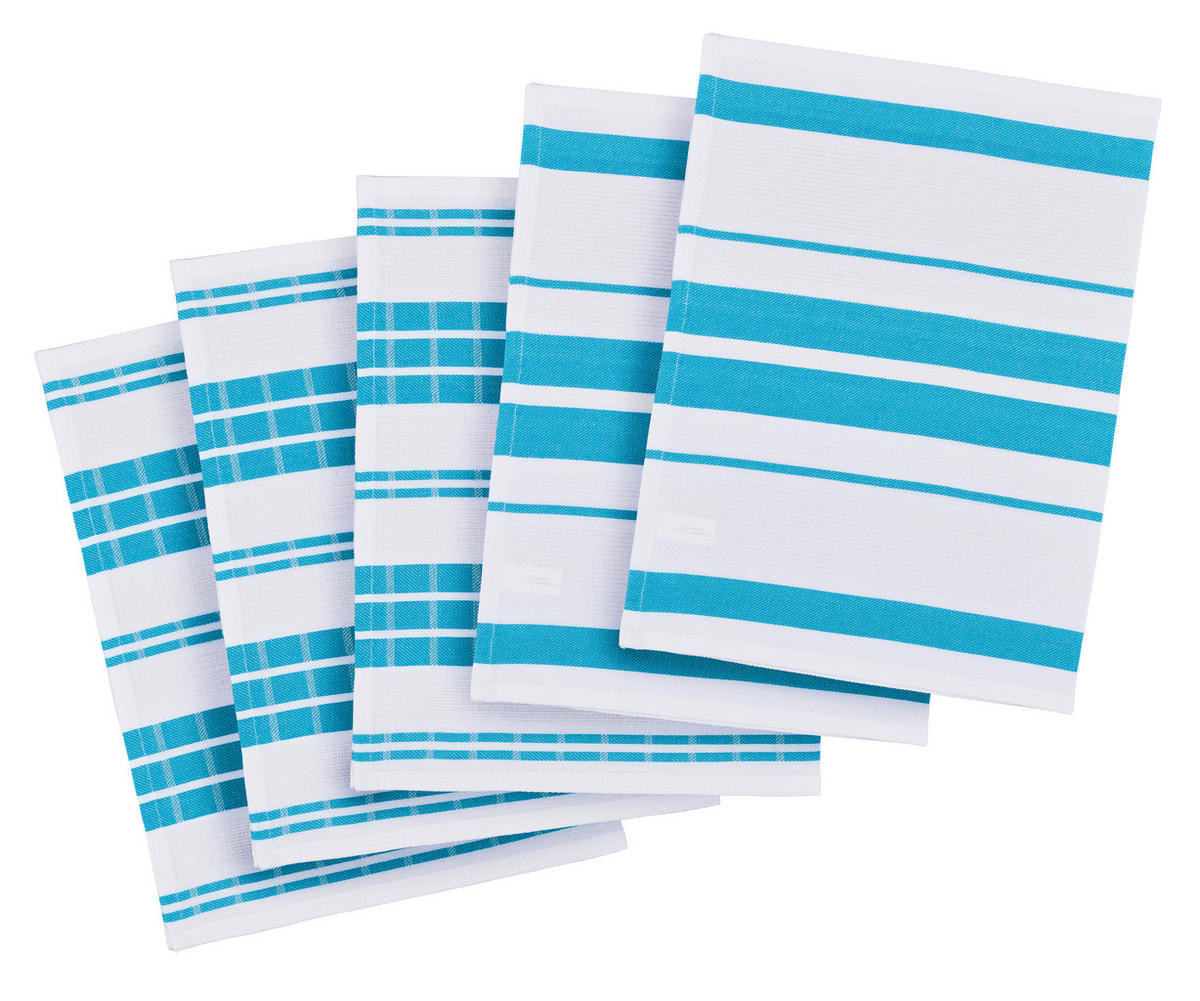 Geschirrtuch Geschirrtuch_5erPack 45x70 türkis - türkis (45,00/70,00cm) - POCOline