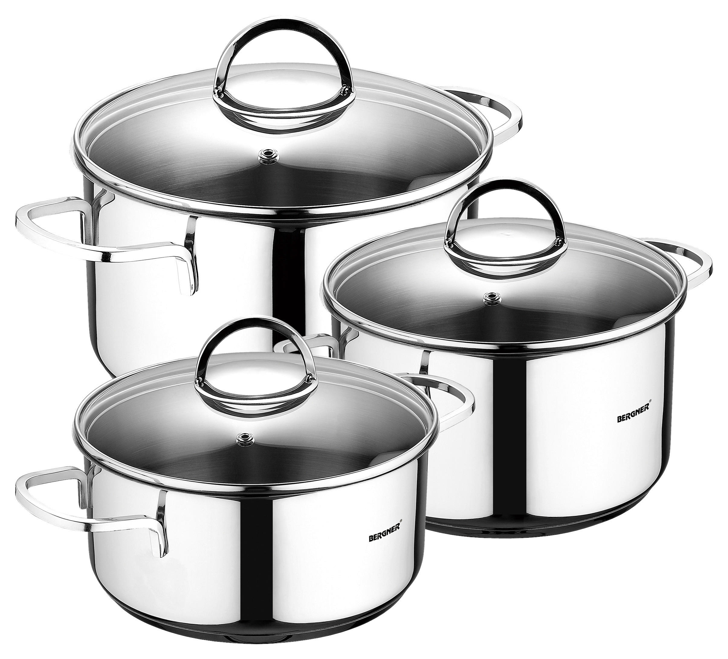 BERGNER Topfset Classic silber Edelstahl 6 tlg. Classic - silber - BERGNER
