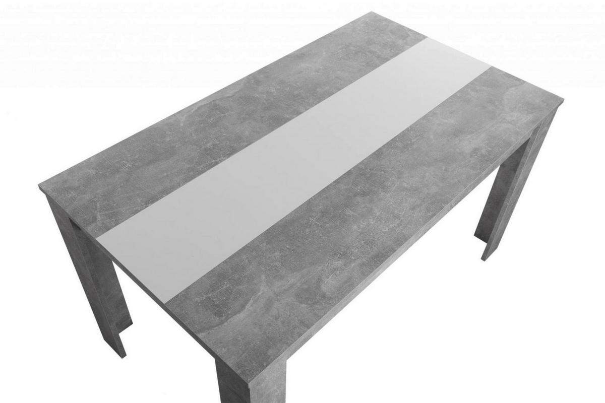 Esstisch Niklas Beton Optik B/H/T: ca. 138x74x80 cm Niklas - Beton/weiß (138,00/74,00/80,00cm)