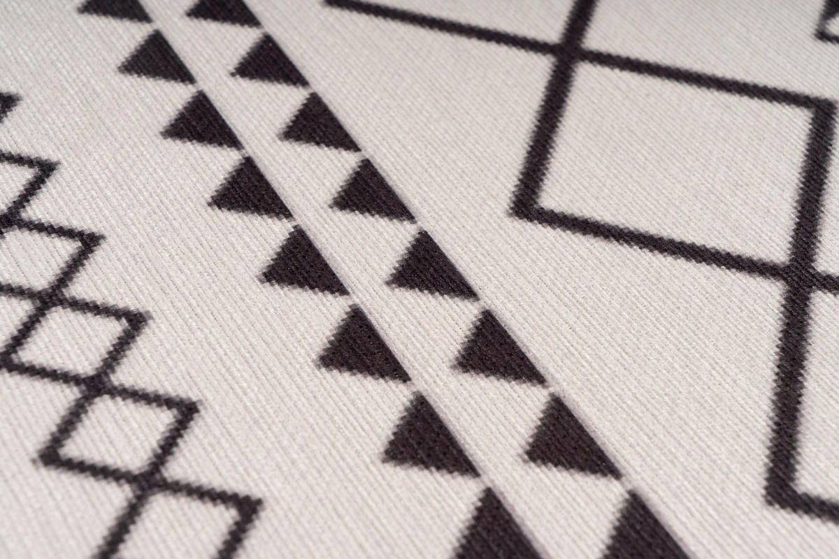 360Living Teppich Maya weiß B/L: ca. 160x230 cm Maya - weiß/schwarz (160,00/230,00cm) - 360Living