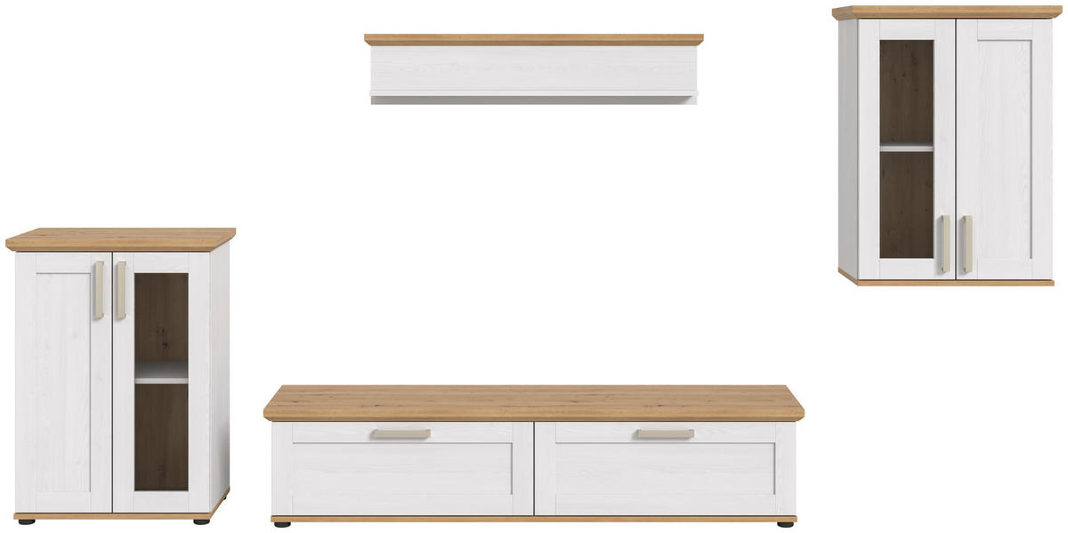 Wohnwand VERONA Lärche Nachbildung Eiche Nachbildung B/H/T: ca. 336x161x40 cm VERONA - Eiche/Lärche (336,00/161,00/40,00cm) - xonox.home