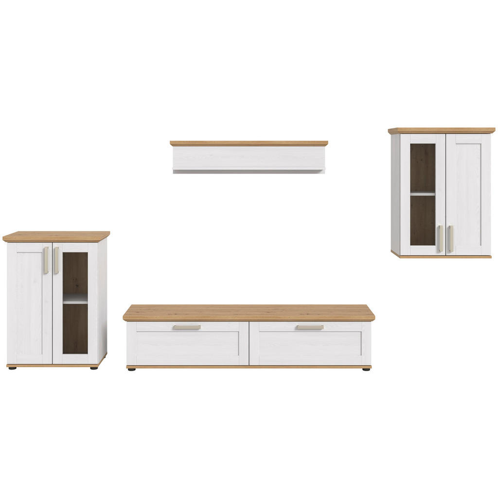 Thumbnail - Wohnwand VERONA Lärche Nachbildung Eiche Nachbildung B/H/T: ca. 336x161x40 cm