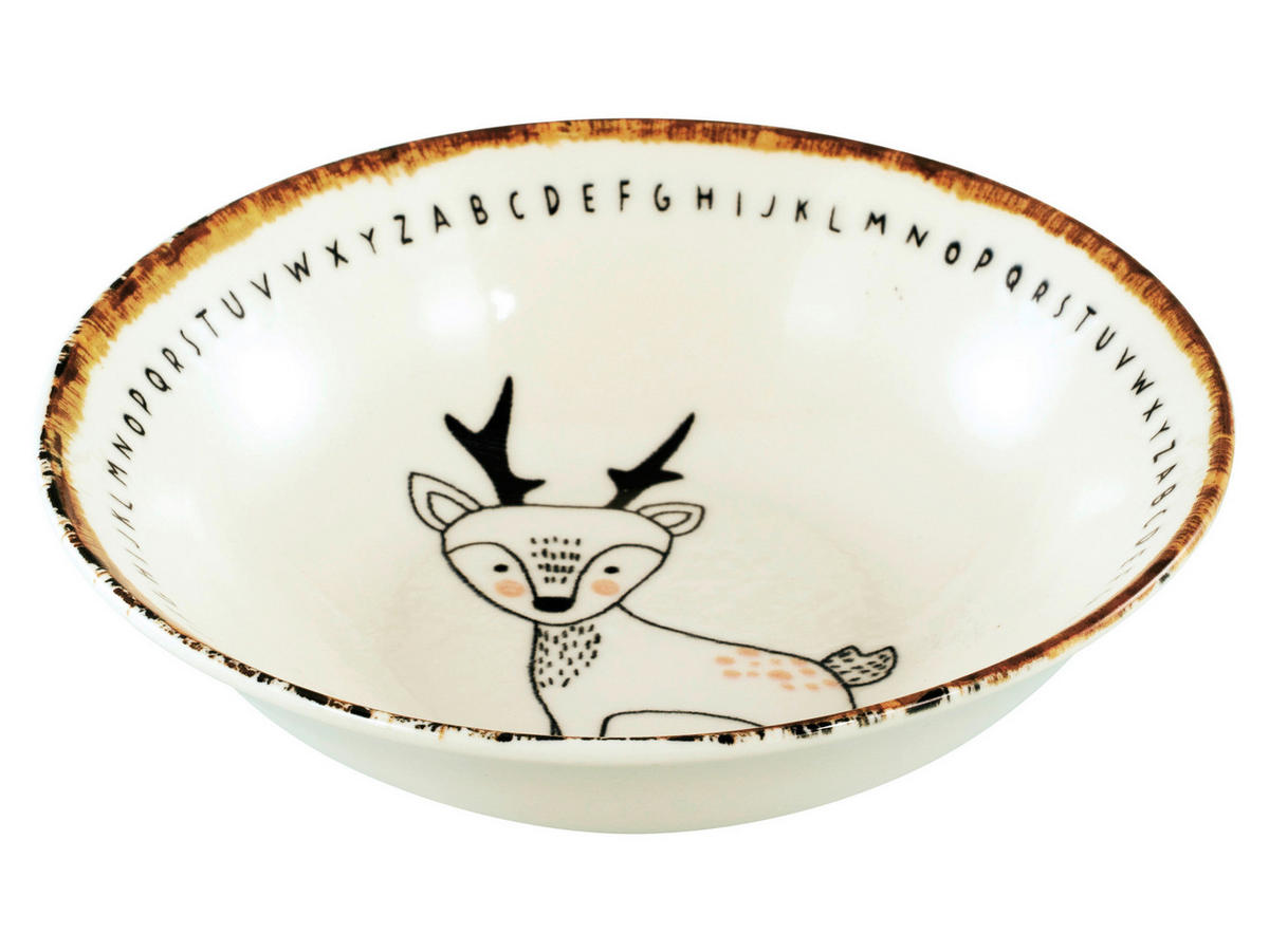 CreaTable Mehrzweckschalen Freunde des Waldes braun Steinzeug D: ca. 18,6 cm Freunde des Waldes - beige/braun (18,60cm) - CreaTable