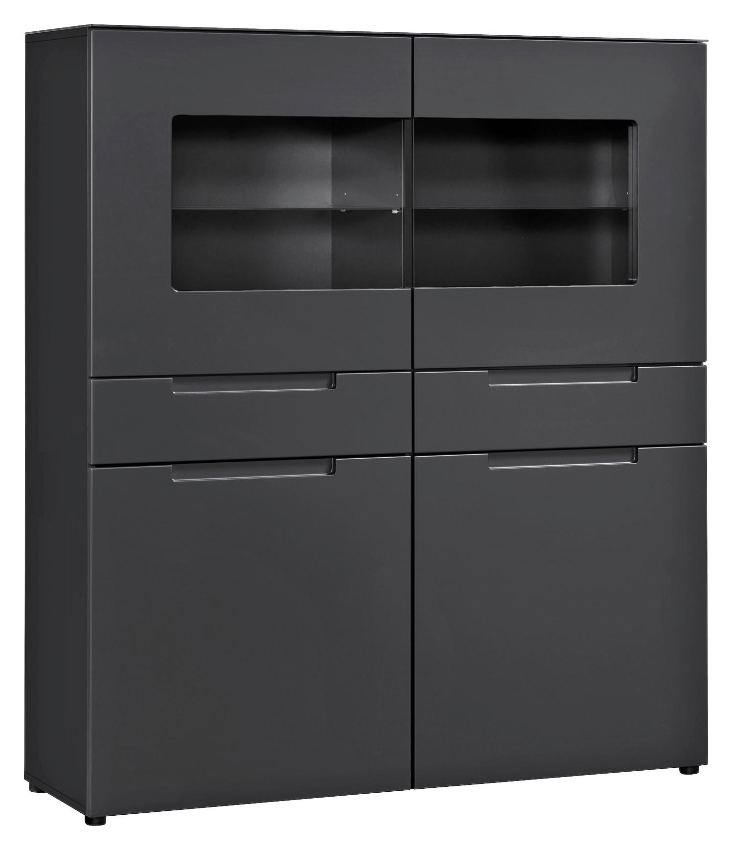 Highboard Mailand anthrazit matt MDF B/H/T: ca. 128x147x40 cm Mailand - anthrazit (128,00/147,00/40,00cm)