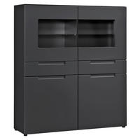 Highboard Mailand anthrazit matt MDF B/H/T: ca. 128x147x40 cm Mailand - anthrazit (128,00/147,00/40,00cm)